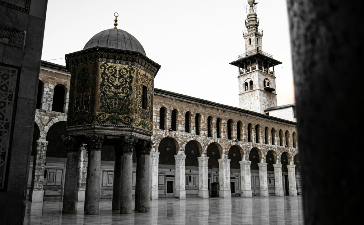 Omawi Mosque in the old district of city of Syria, Damascus